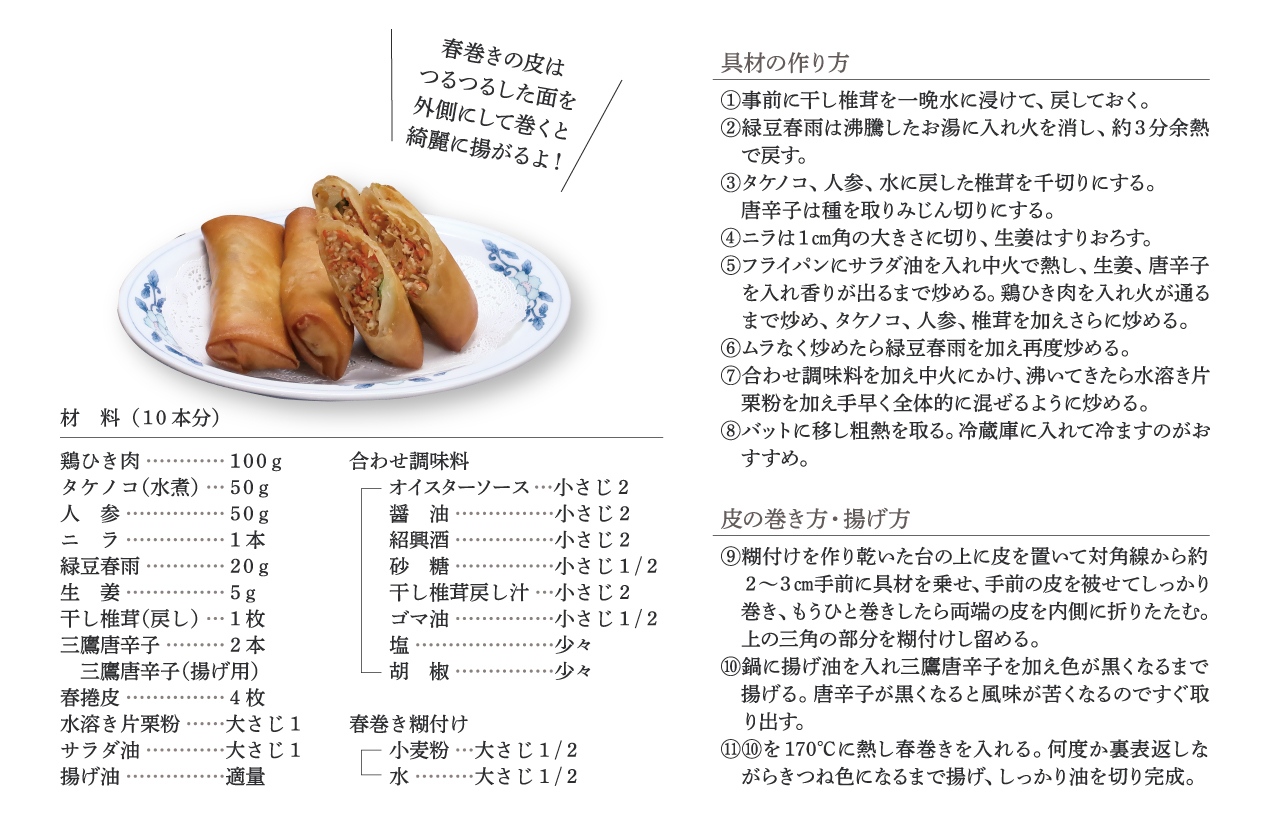 栃木三鷹春巻き【レシピ付き】